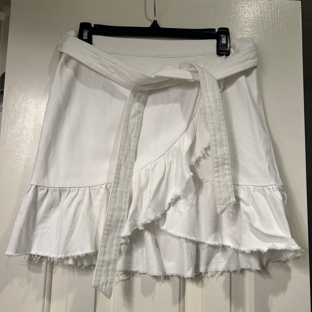 Paige White Skirt With Tie, Size Small - Picture 2 of 9